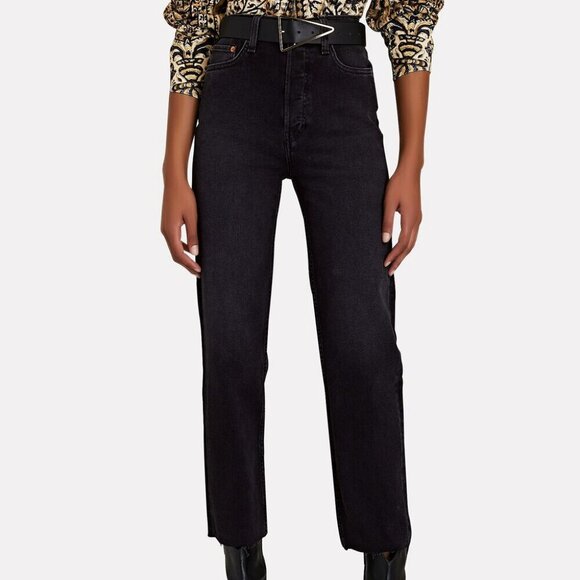 Re/Done Denim - RE/DONE 70s Stove Pipe Women's Jeans Washed Noir